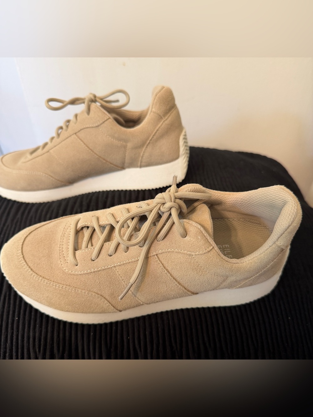 Suede Lace-Up Sneakers by Eileen Fisher in Soft Taupe - Picture 3 of 5